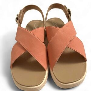 CLARKS Women's Drift Sun Slip-On Slingback Wedge Sandals Size 10 WIDE